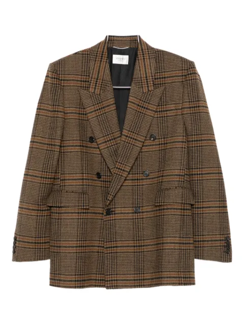 Saint Laurent double-breasted checked blazer