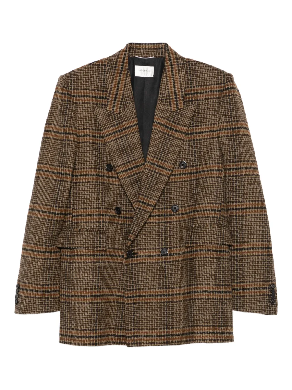 Saint Laurent double-breasted checked blazer | Brown | Image 1