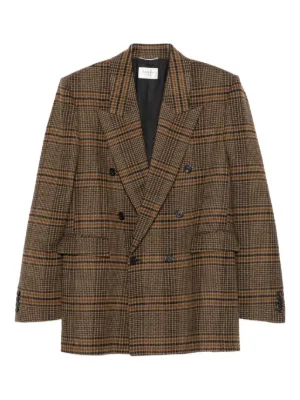 Saint Laurent チェック シングルジャケット | グレー | FARFETCH JP