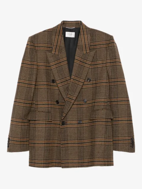 Saint Laurent rutig dubbelknäppt blazer