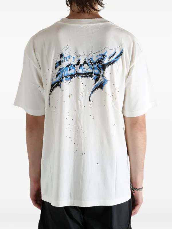 Satisfy MothTech Distressed Print T-shirt | White | FARFETCH
