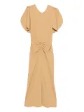 Victoria Beckham flutter-sleeve draped dress - Yellow