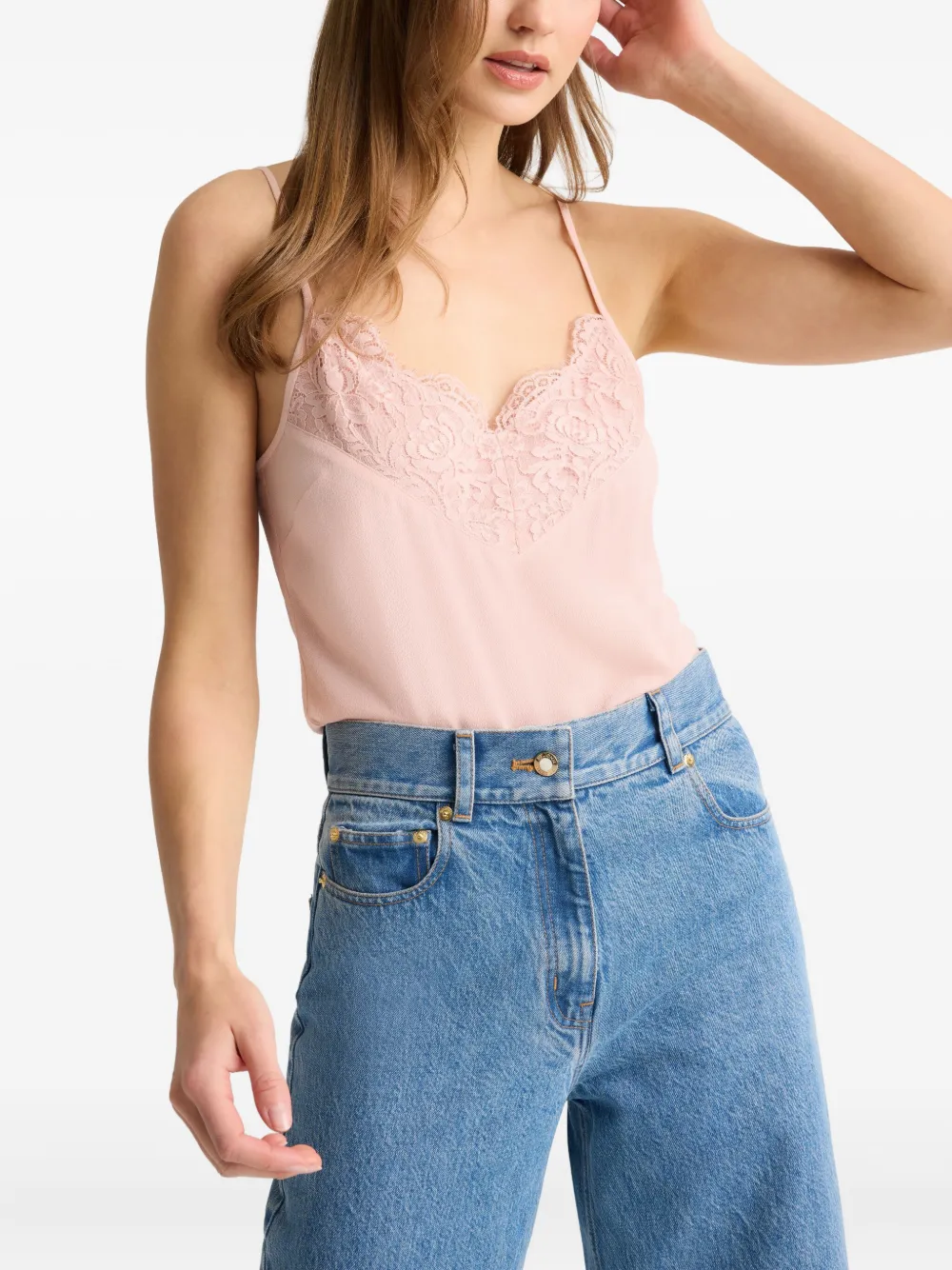 St. John Lana Cami lace-trimmed top - ピンク St. John Lana Cami lace-trimmed top - ピンク