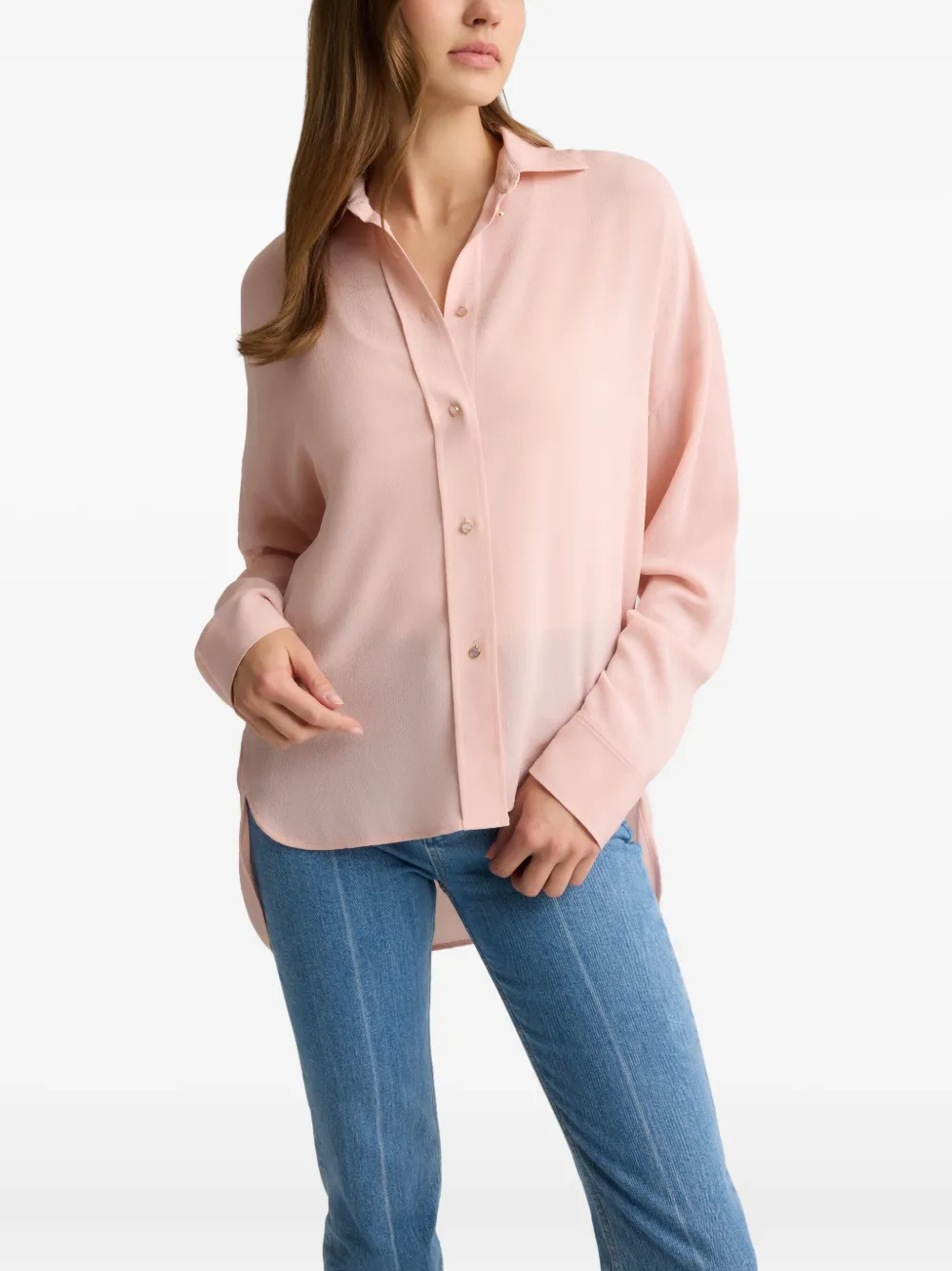 St John Sharon Long-sleeves Blouse In Pink