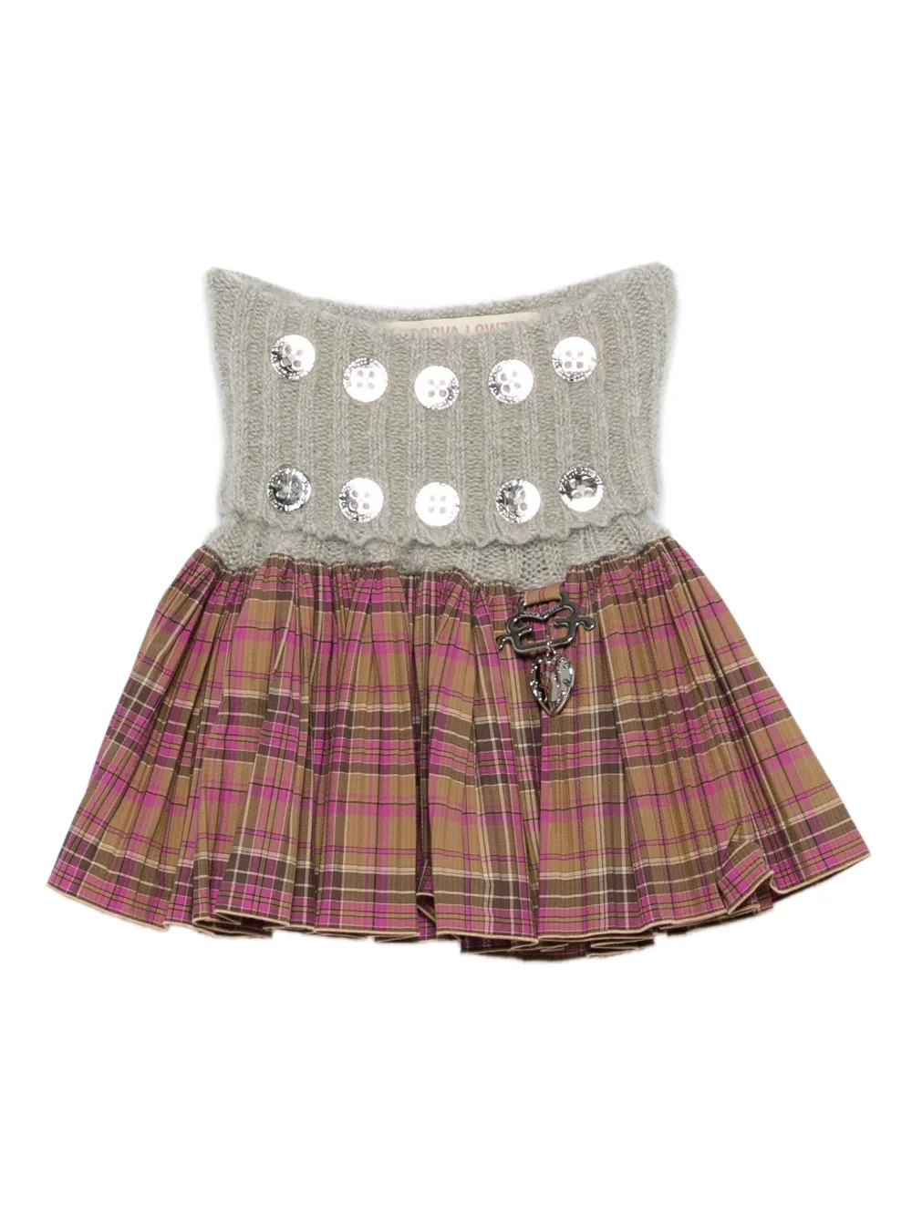 Chopova Lowena sequin-embellished plaid skirt | Grey | Image 1