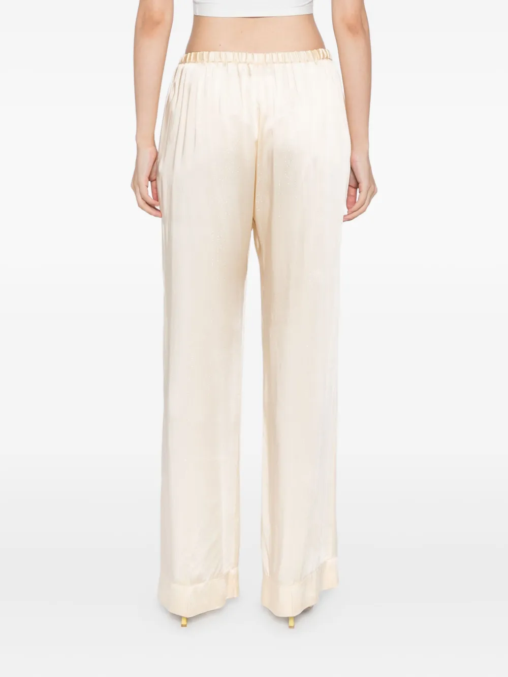 Forte Forte Pinstriped Satin Pants In Neutral