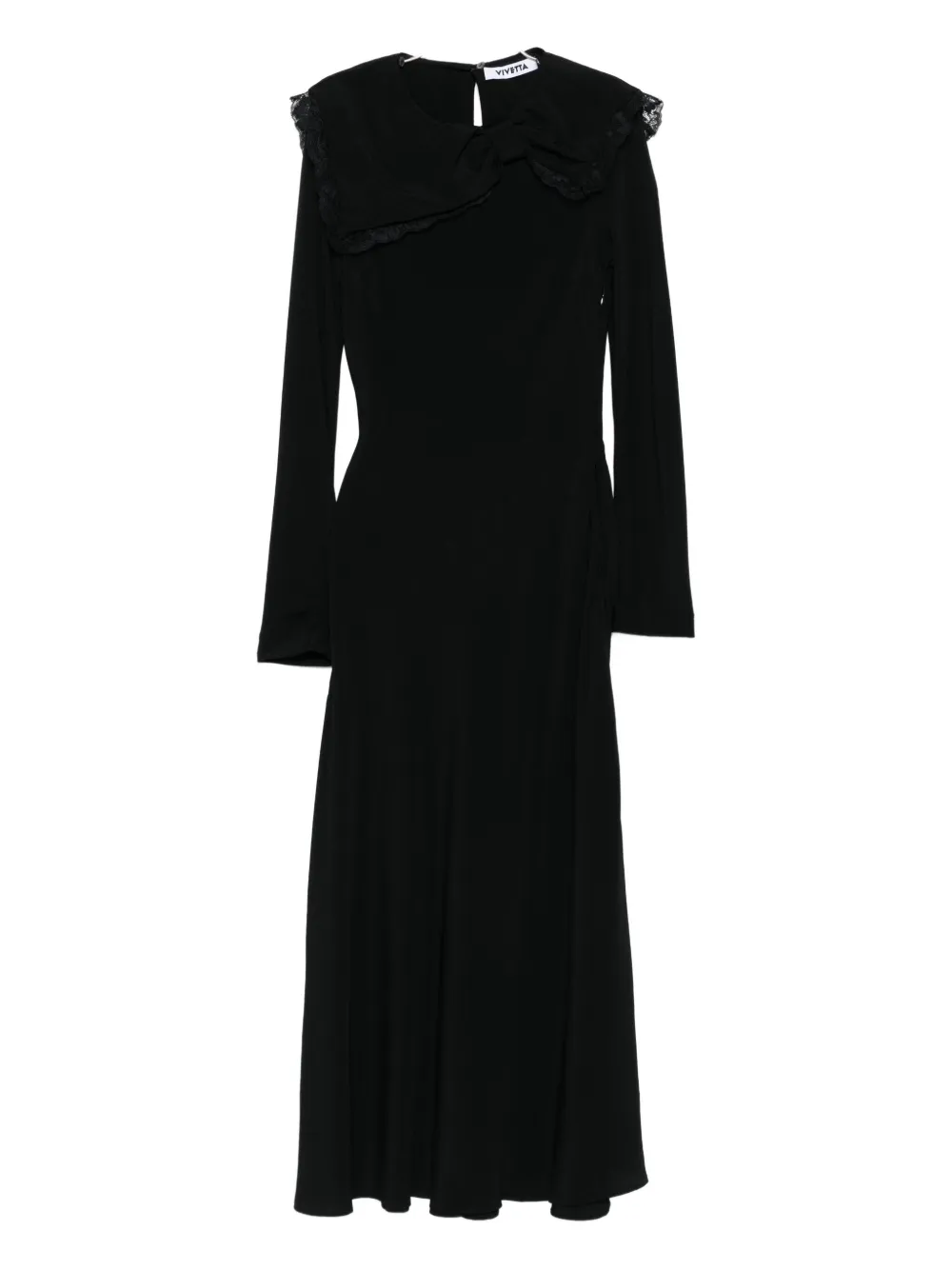 Vivetta Lace-trimmed Collar Maxi Dress In Black