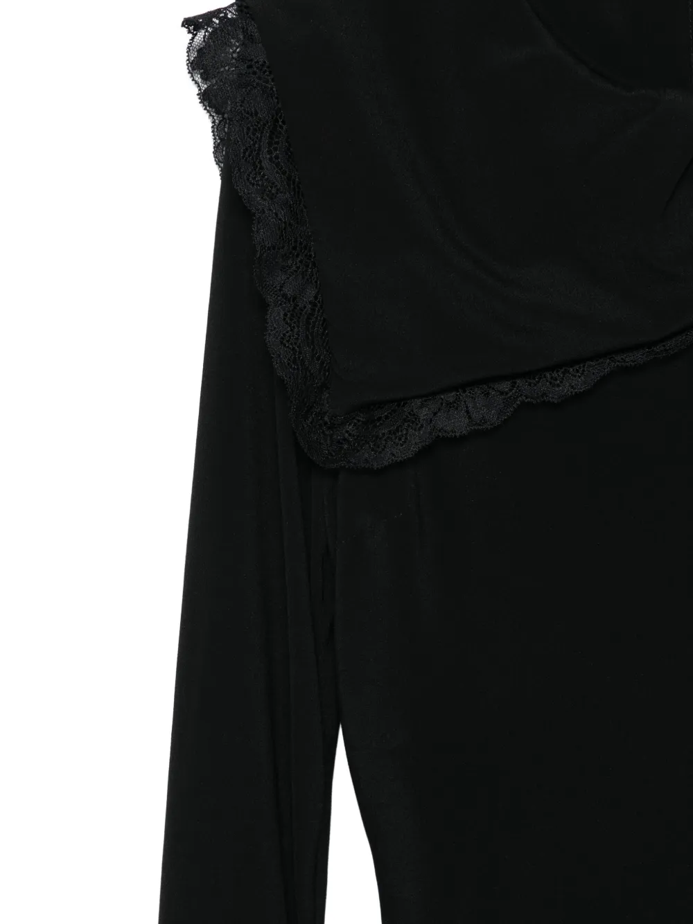 Lace-Trimmed Collar Maxi Dress