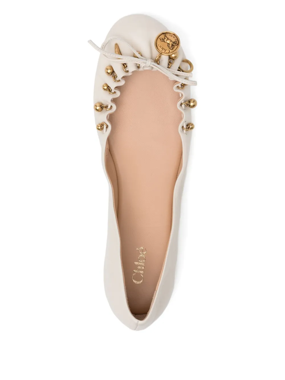 Chloé Charms Ballet Flats In Neutral