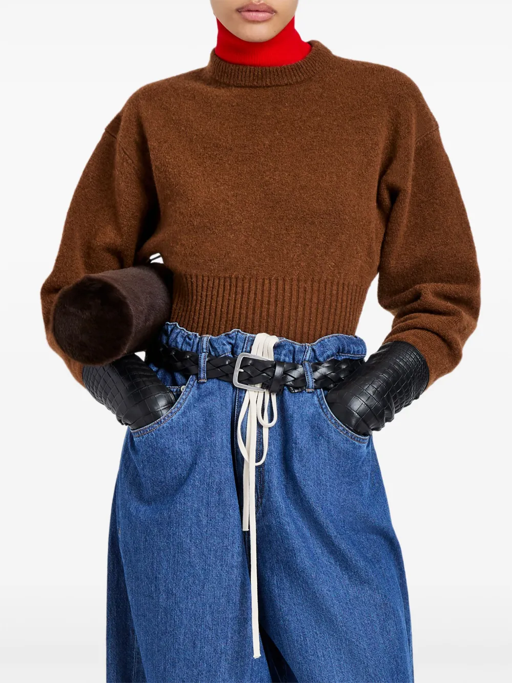 Proenza Schouler Randi ribgebreide trui Bruin