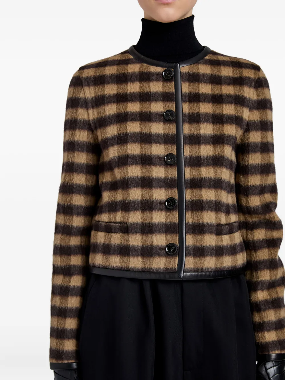 Proenza Schouler Checked Cropped Jacket In Multi