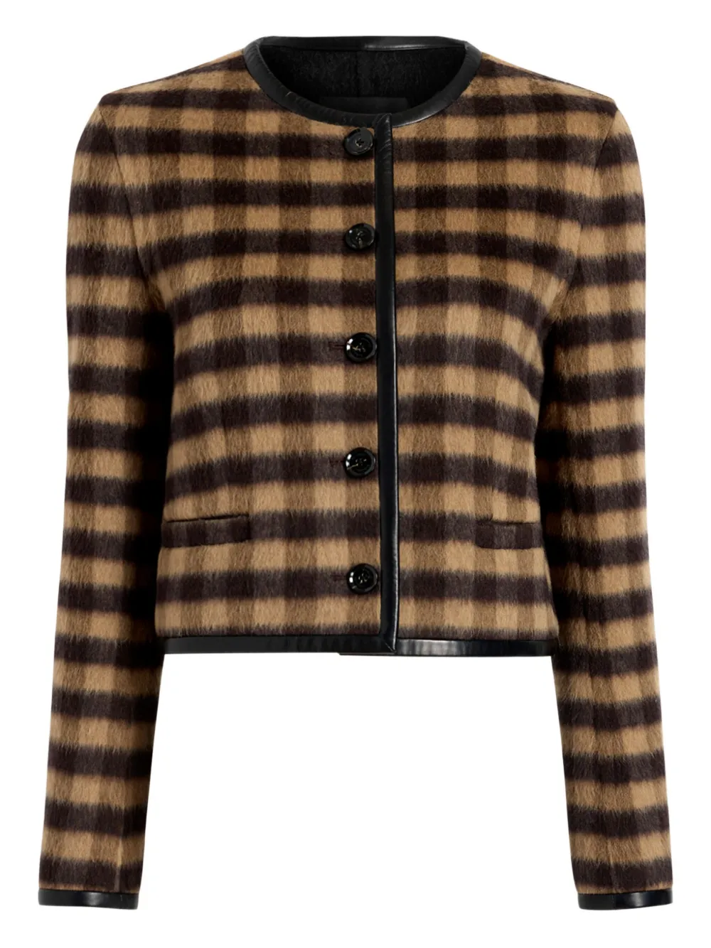 Proenza Schouler checked cropped jacket | Brown | Image 1