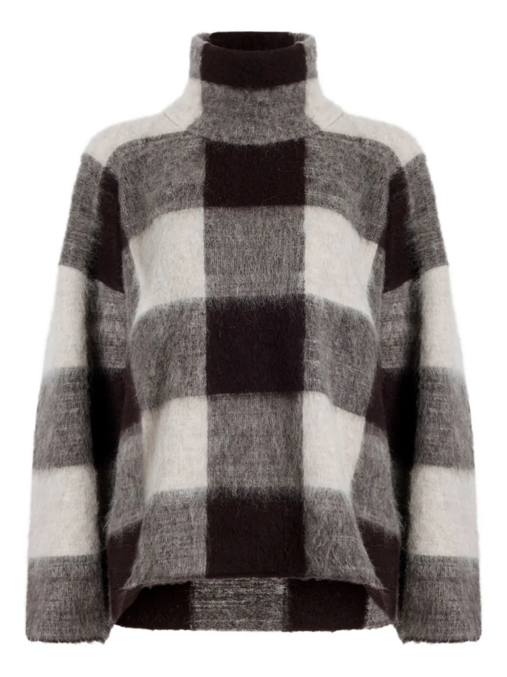 Proenza Schouler High-neck Check-print Sweater In Black