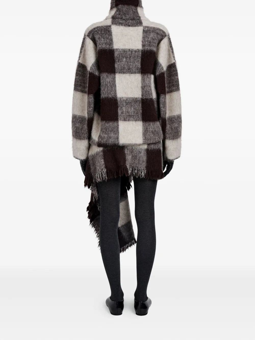 Proenza Schouler High-neck Check-print Sweater In Black
