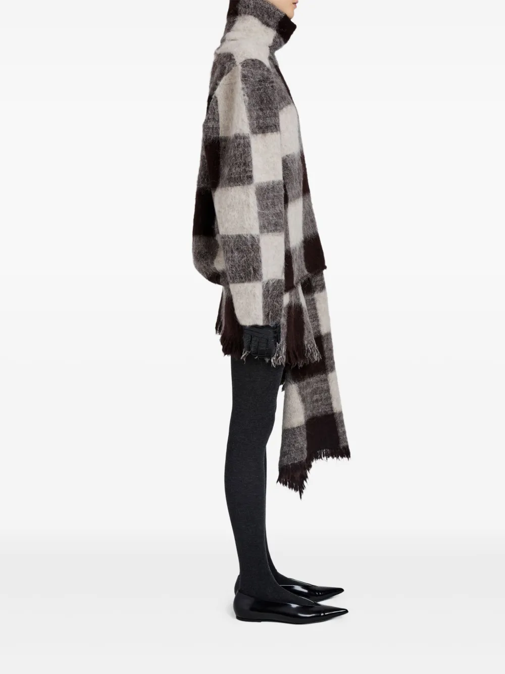 Proenza Schouler High-neck Check-print Sweater In Black