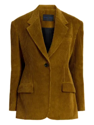 DESIGN - Veste de costume ajustée en tissu plissé avec ceinture - Vert forêt