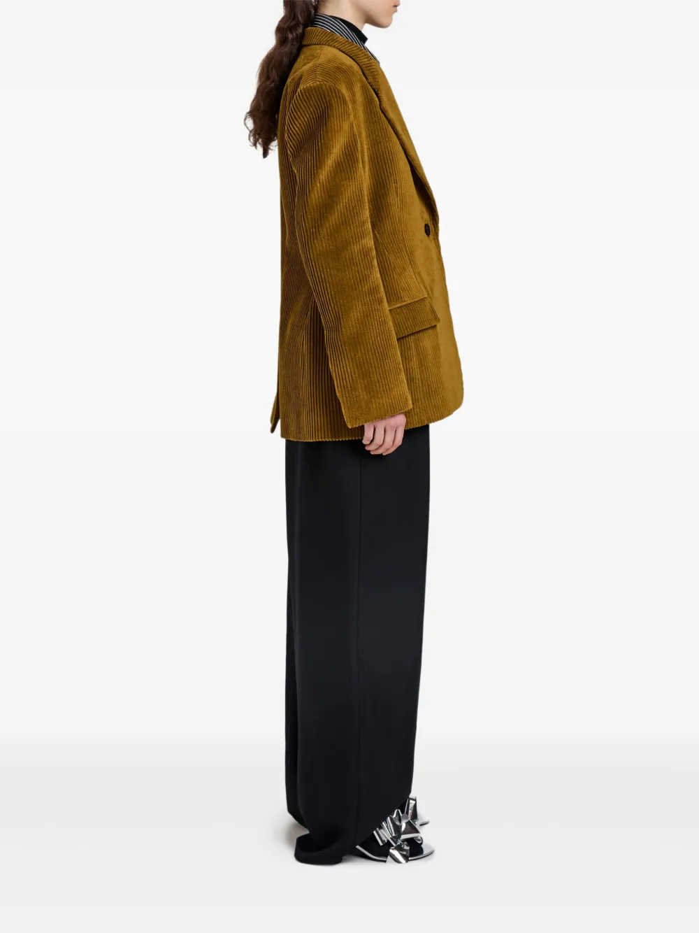 Proenza Schouler Ribfluwelen blazer Bruin