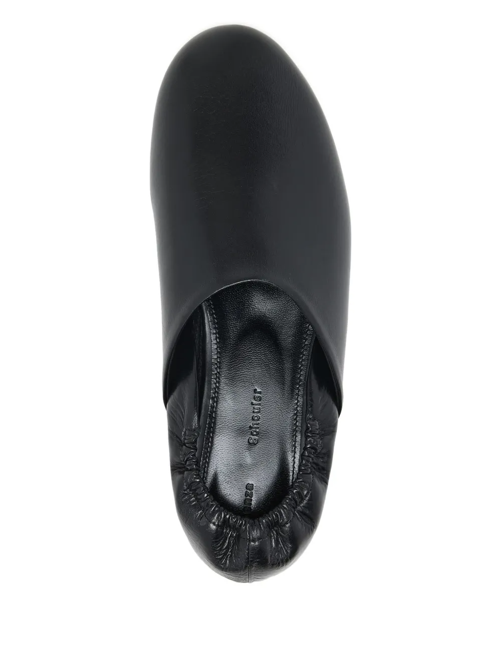 Proenza Schouler Leren slippers met elastische rug Zwart