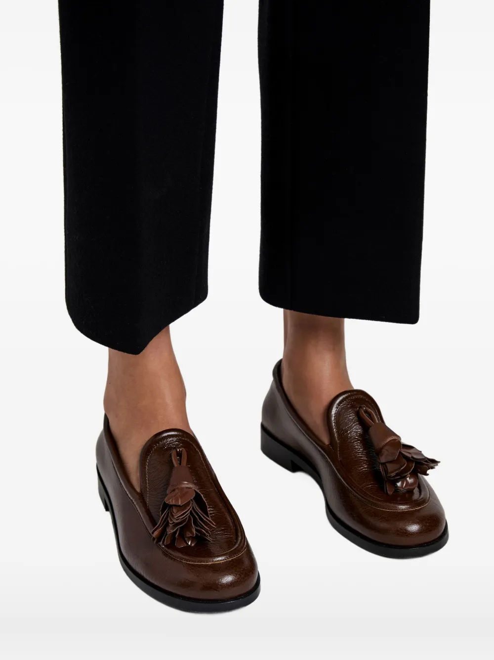Proenza Schouler Leren loafers met kwastjes Bruin