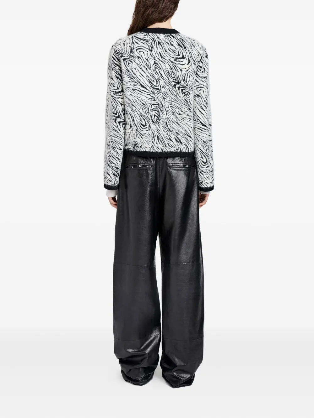 Proenza Schouler White Label Amina vest met zebraprint Zwart