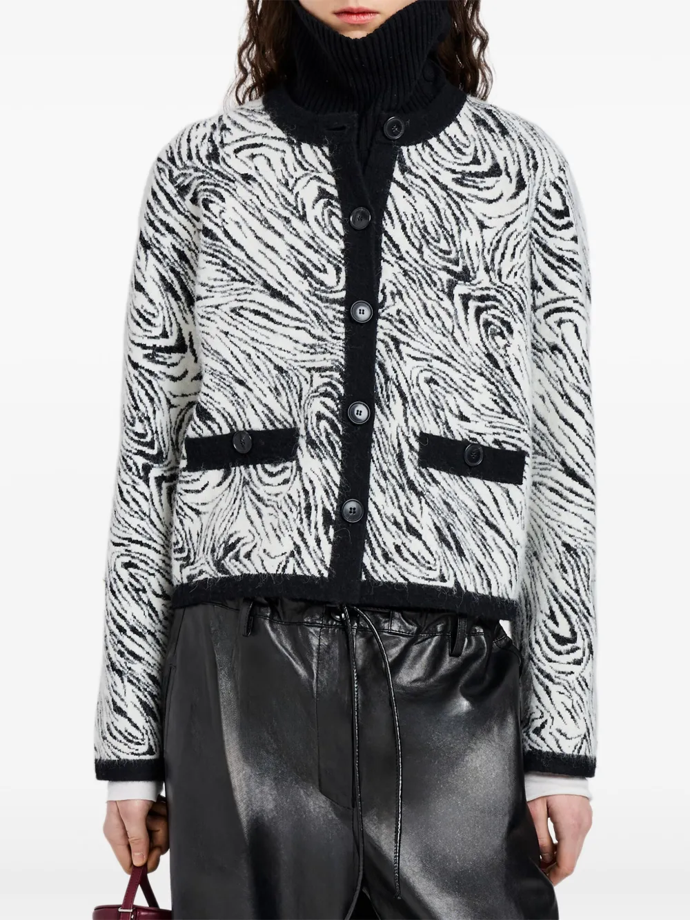 Proenza Schouler White Label Amina vest met zebraprint Zwart