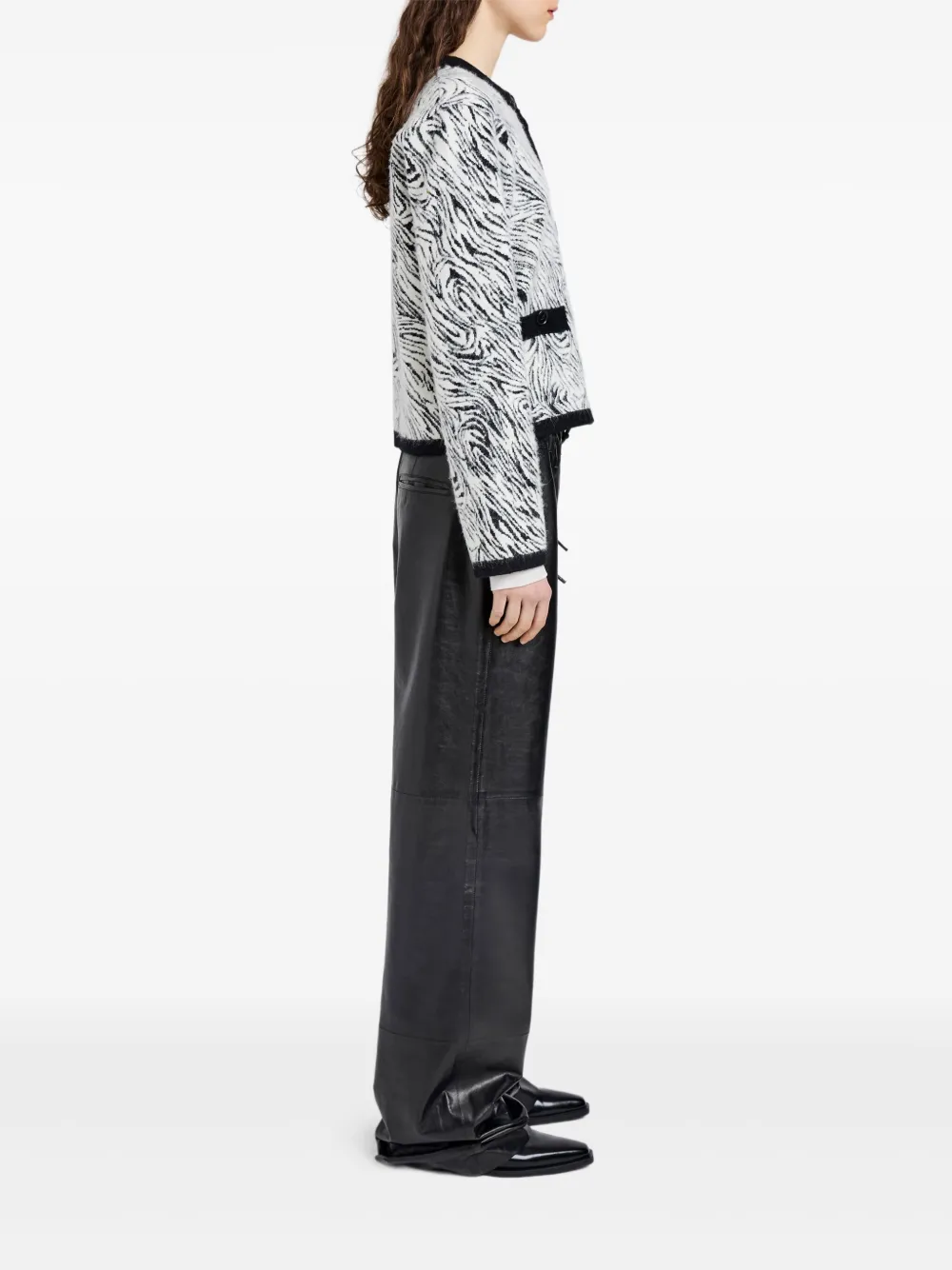 Proenza Schouler White Label Amina vest met zebraprint Zwart