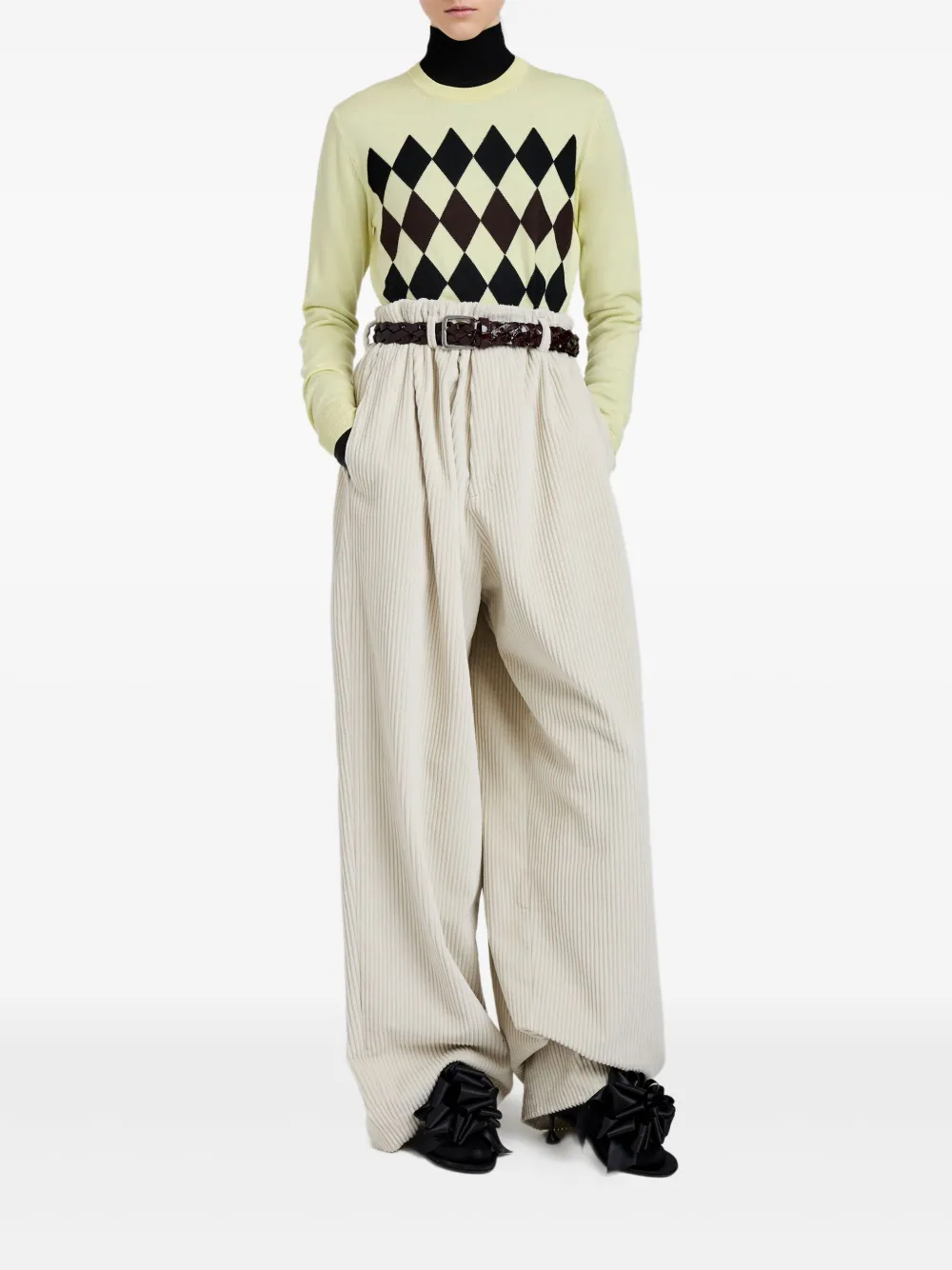 Proenza Schouler diamond-pattern merino wool-silk blend sweater | Knitted Sweaters | Image 2