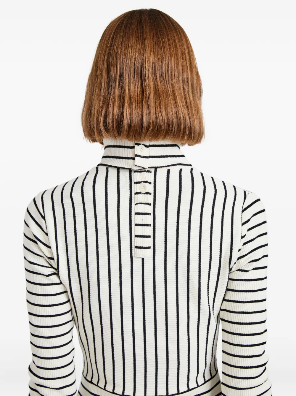 Proenza Schouler White Label Frances Striped Turtleneck Midi Dress In White