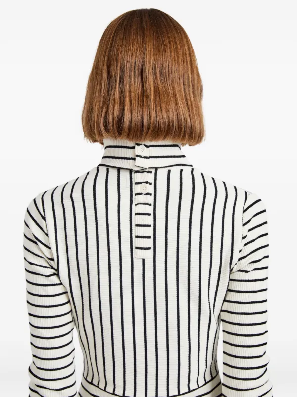Proenza Schouler White Label Frances Striped Turtleneck Midi Dress