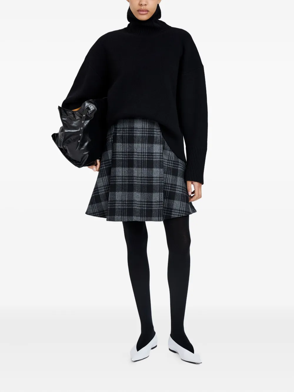 Proenza Schouler Cassia geruite wollen mini-rok - Grijs