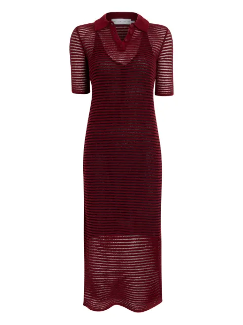 Proenza Schouler White Label Meline striped polo-collar midi dress