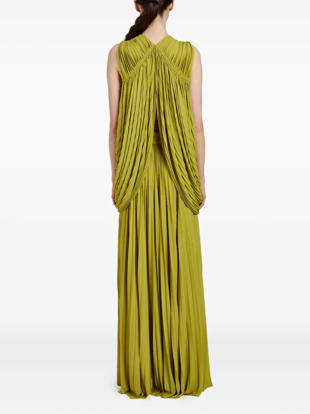 Proenza Schouler Bari Embellished Draped Gauze-jersey Top And Maxi Skirt Set In Green