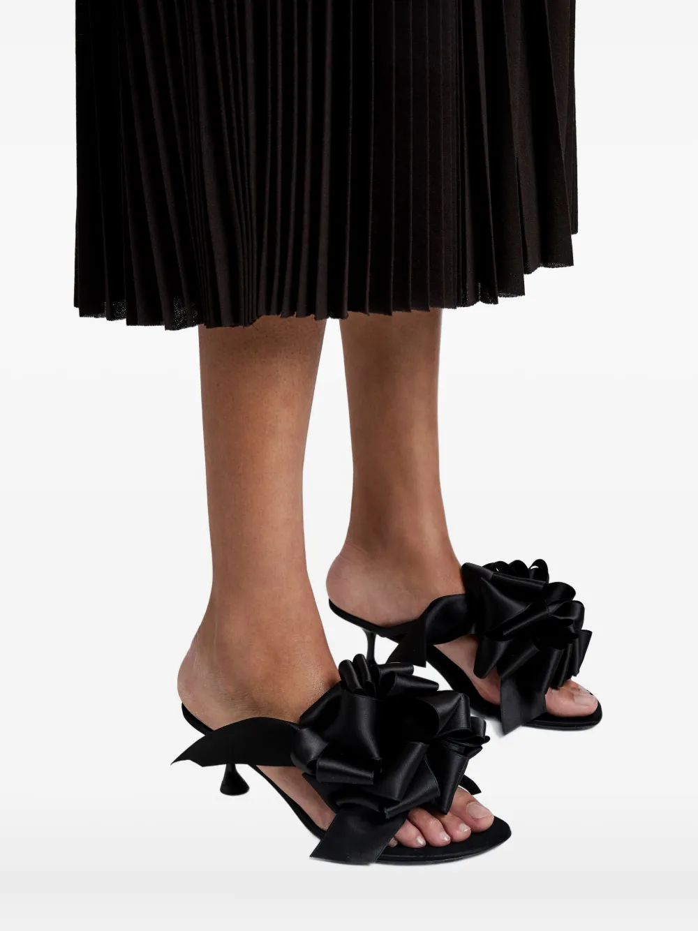 Proenza Schouler 60mm rose-embellishment heeled sandals Zwart
