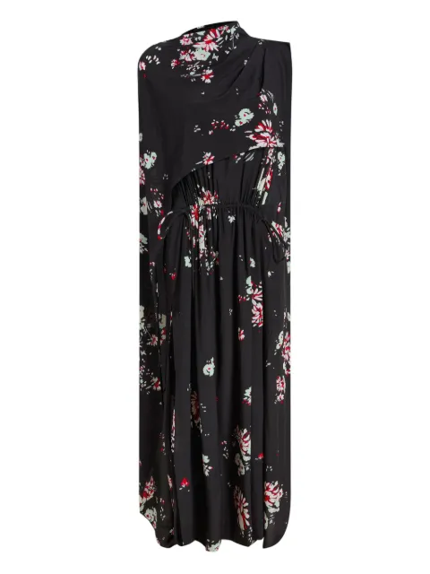 Proenza Schouler floral-print cape midi day dress
