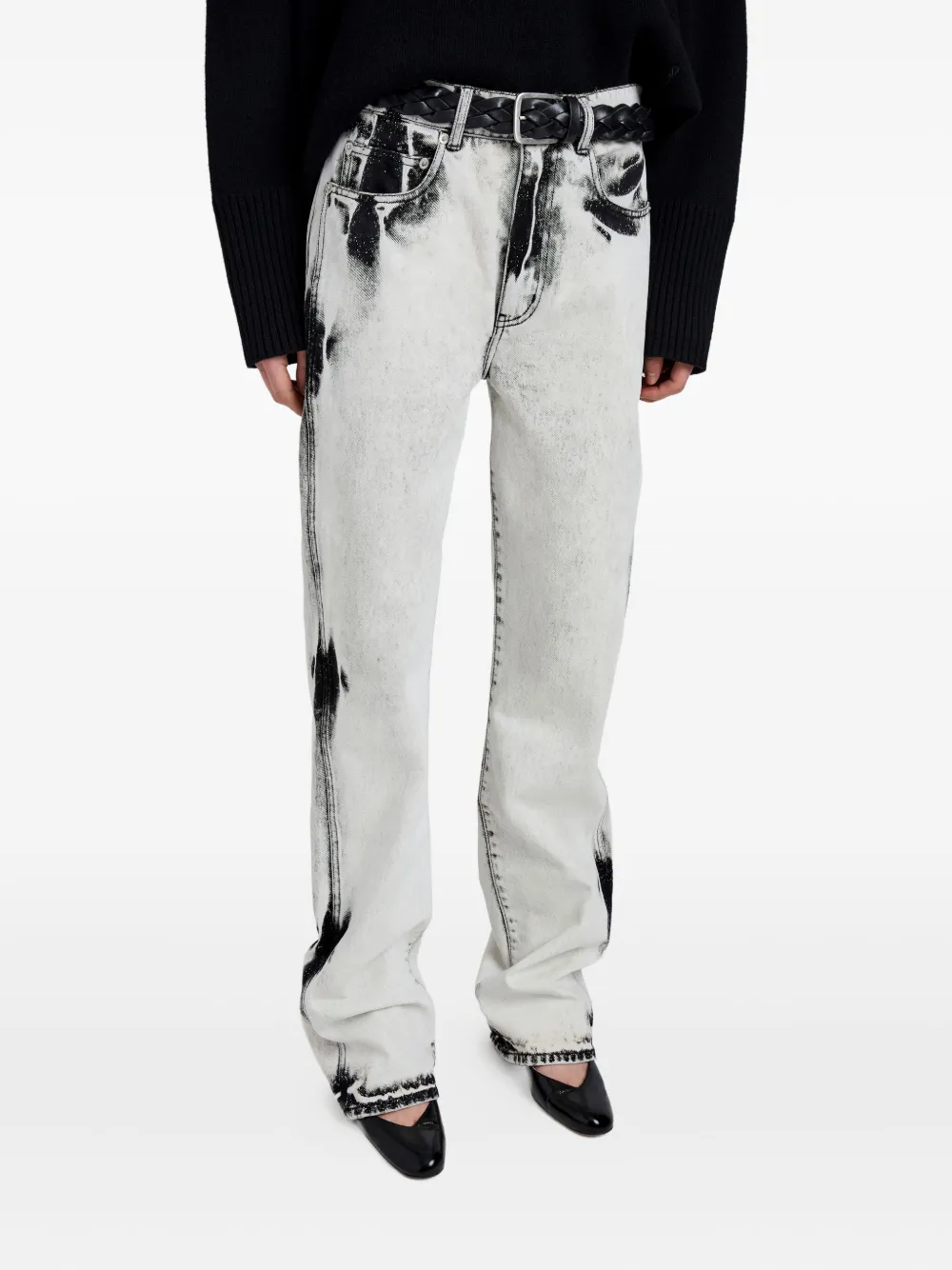 Proenza Schouler Ryman Rigid Mid-rise Straight-leg Jeans In Gray