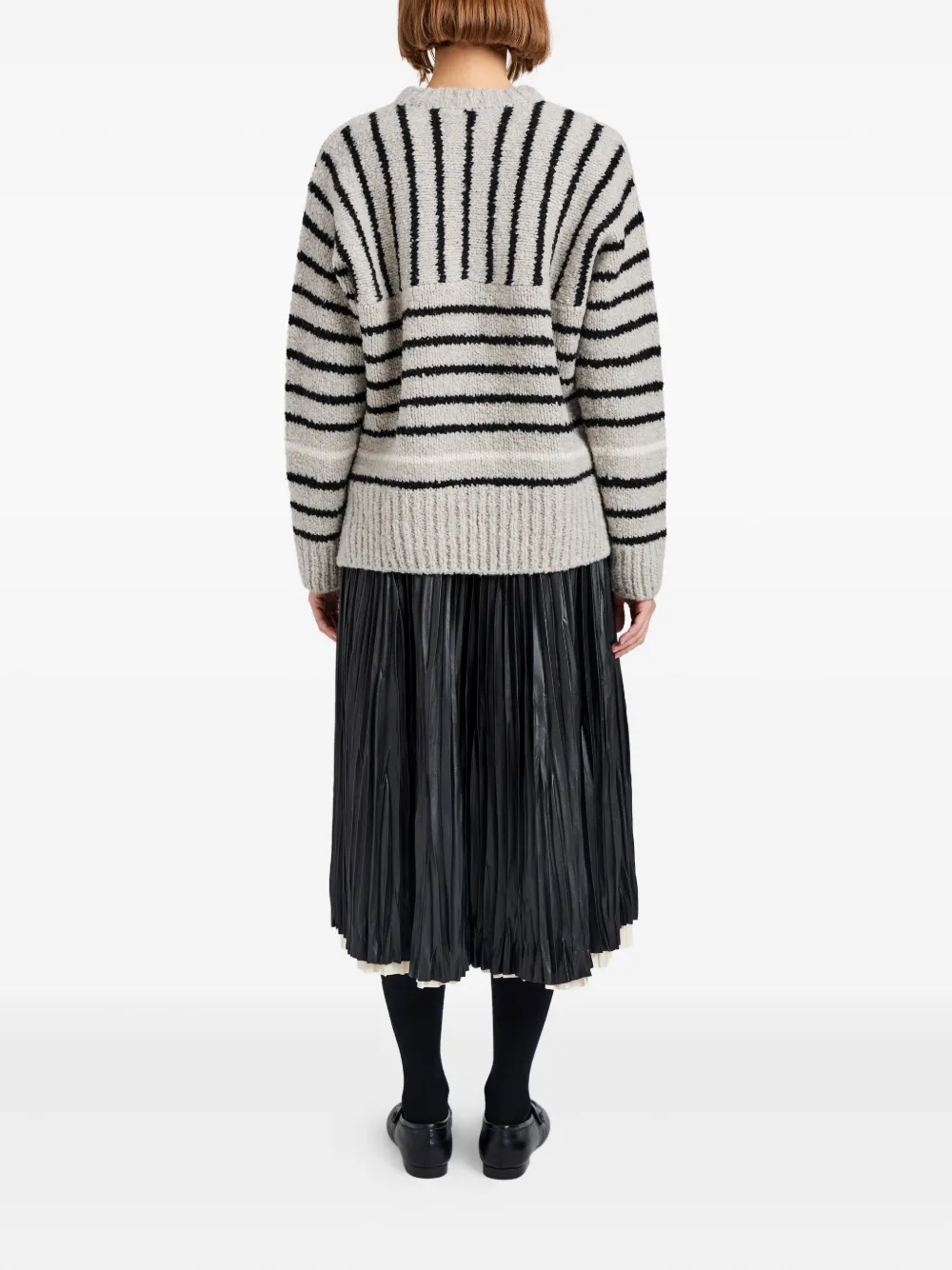 Proenza Schouler White Label Leonie Striped Wool Sweater In Gray