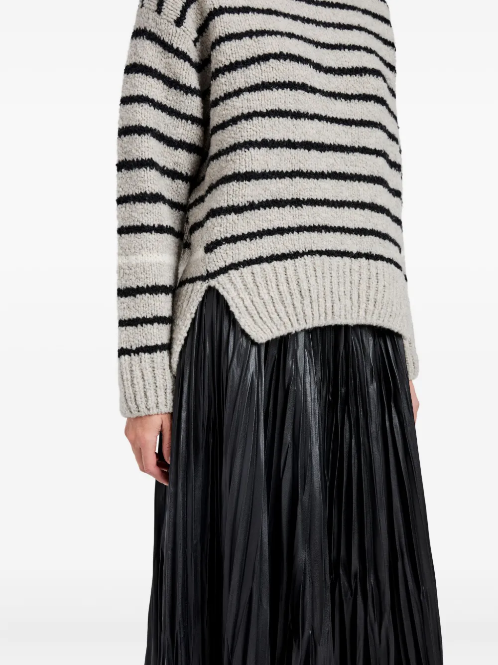 Proenza Schouler White Label Leonie Striped Wool Sweater In Gray
