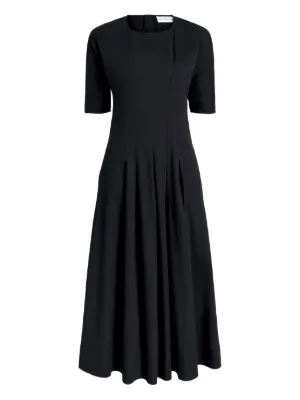 Proenza Schouler Ciara V-neck Pleated Maxi Dress | Black | FARFETCH
