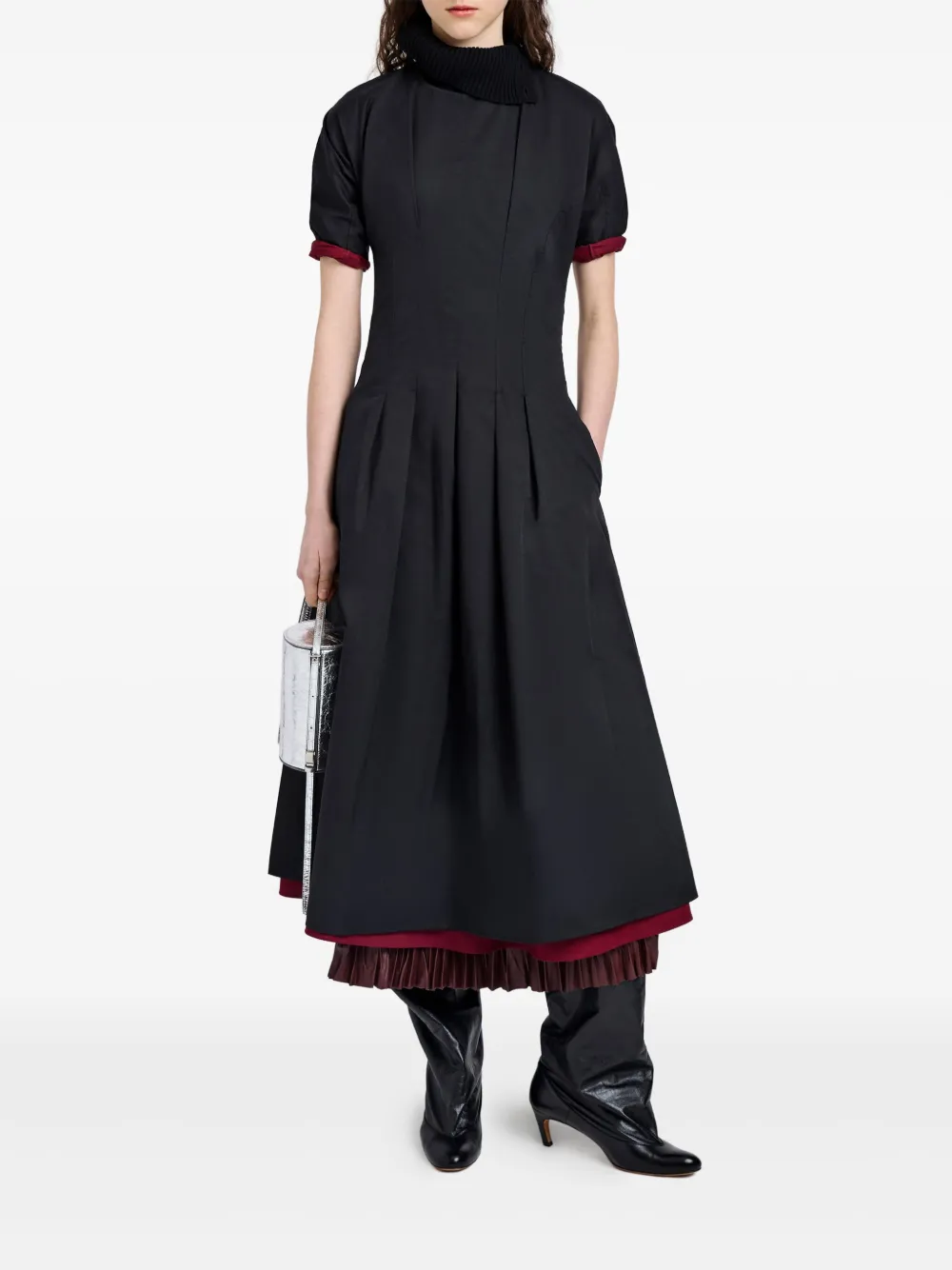 Proenza Schouler White Label Ainsley pleated short-sleeve midi dress | Day Dresses | Image 2