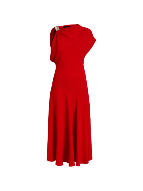 Proenza Schouler vestido midi drapeado con hombro descubierto