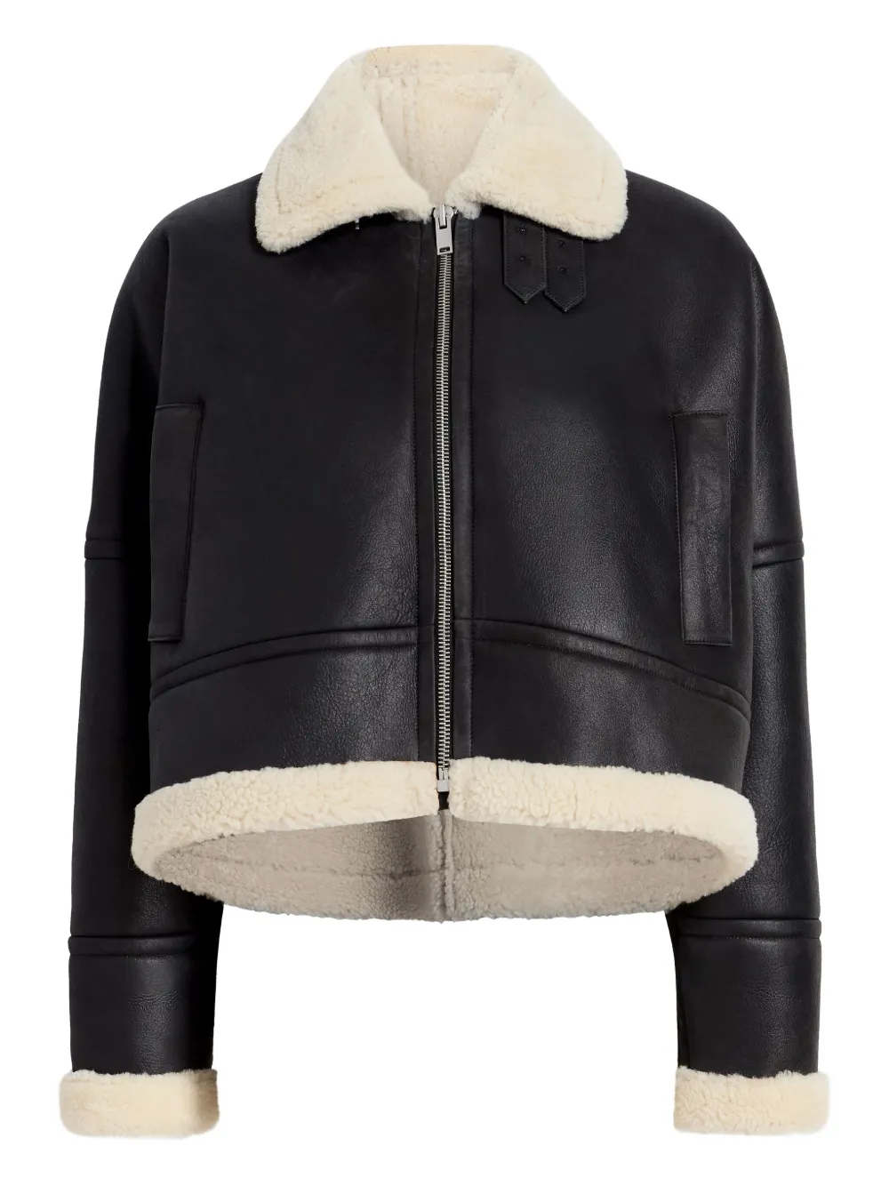 Proenza Schouler leather shearling-linen jacket | Black | Image 1