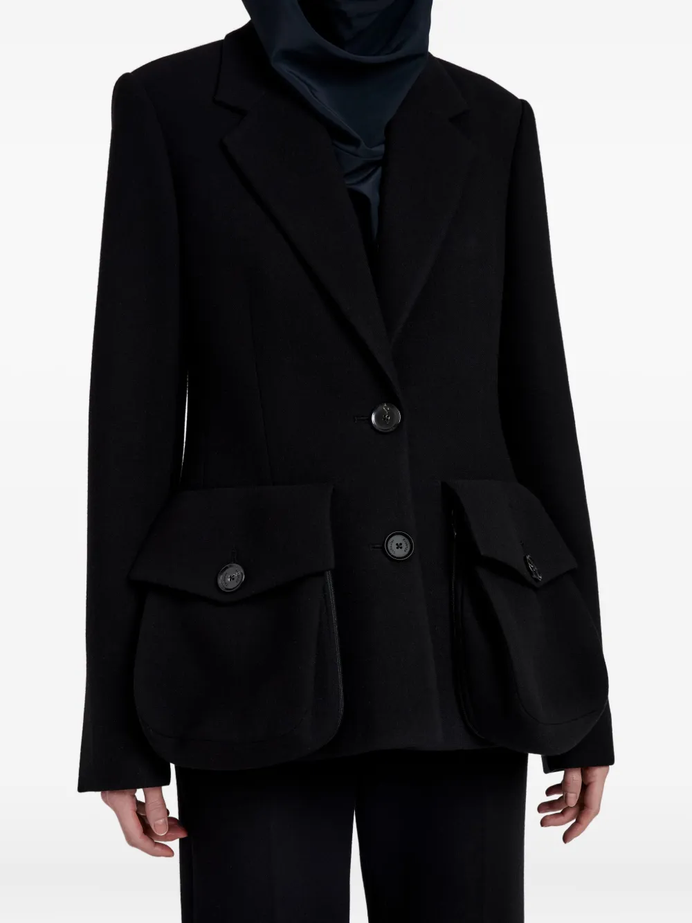 Proenza Schouler Blazer met klepzakken en knopen Zwart