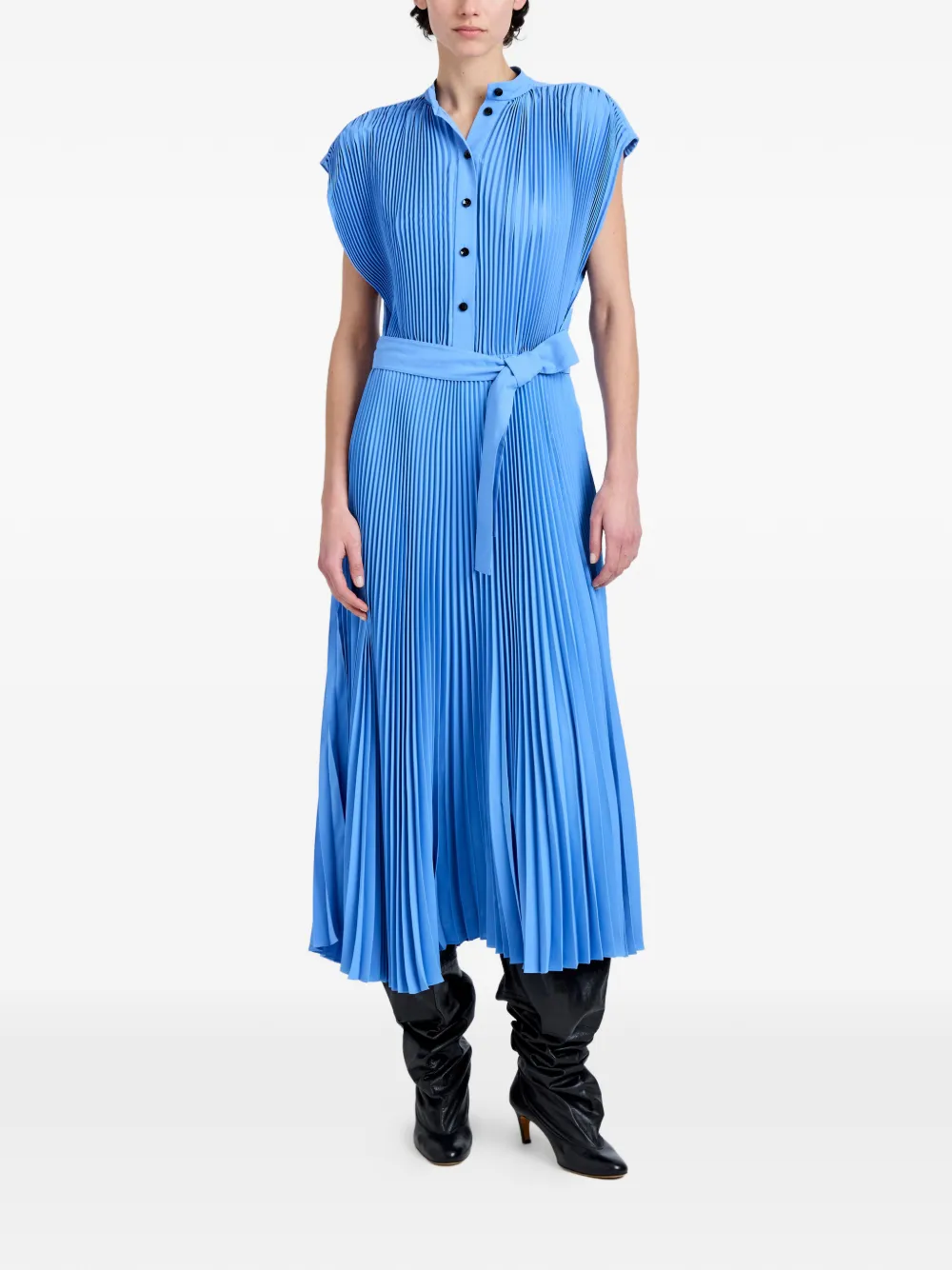 Proenza Schouler Farah geplooide midi-jurk Blauw