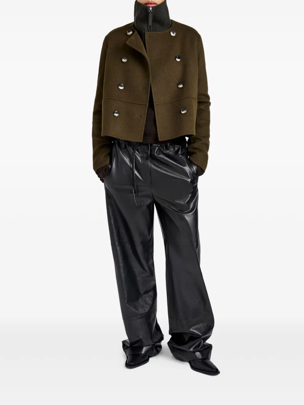 Proenza Schouler White Label Courtney  double-breasted wool jacket | Cropped Jackets | Image 2