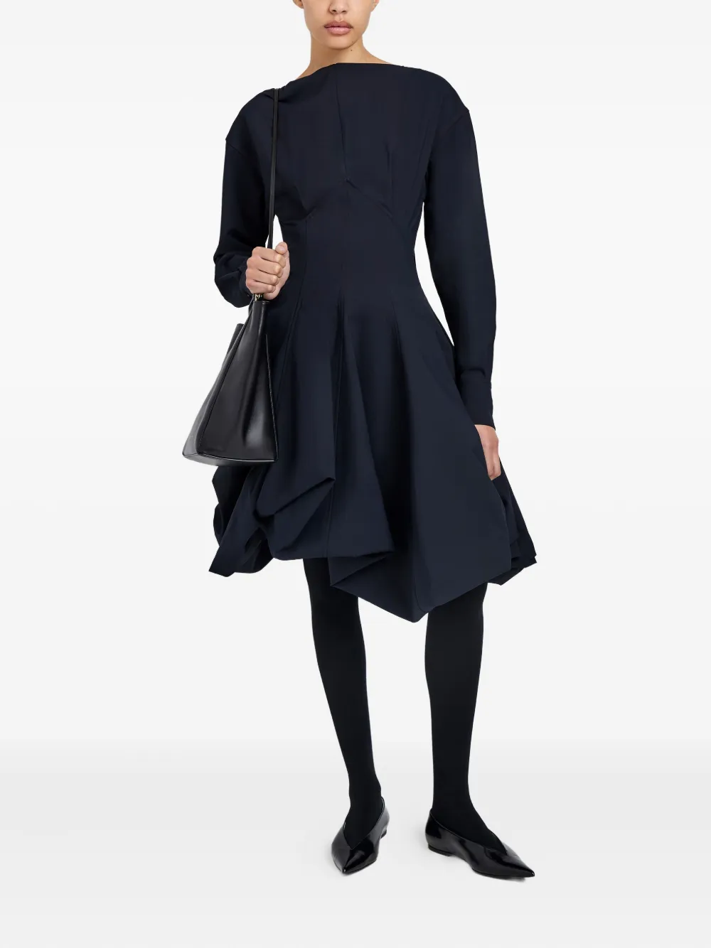 Proenza Schouler Abito asimmetrico con fiocco - Nero