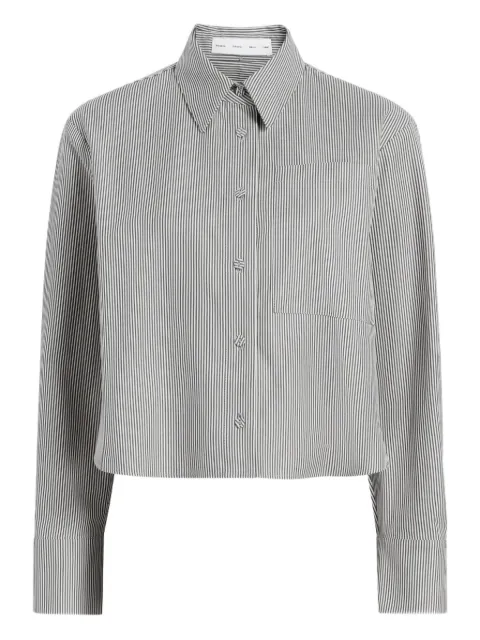 Proenza Schouler White Label Olive pinstripe cropped shirt