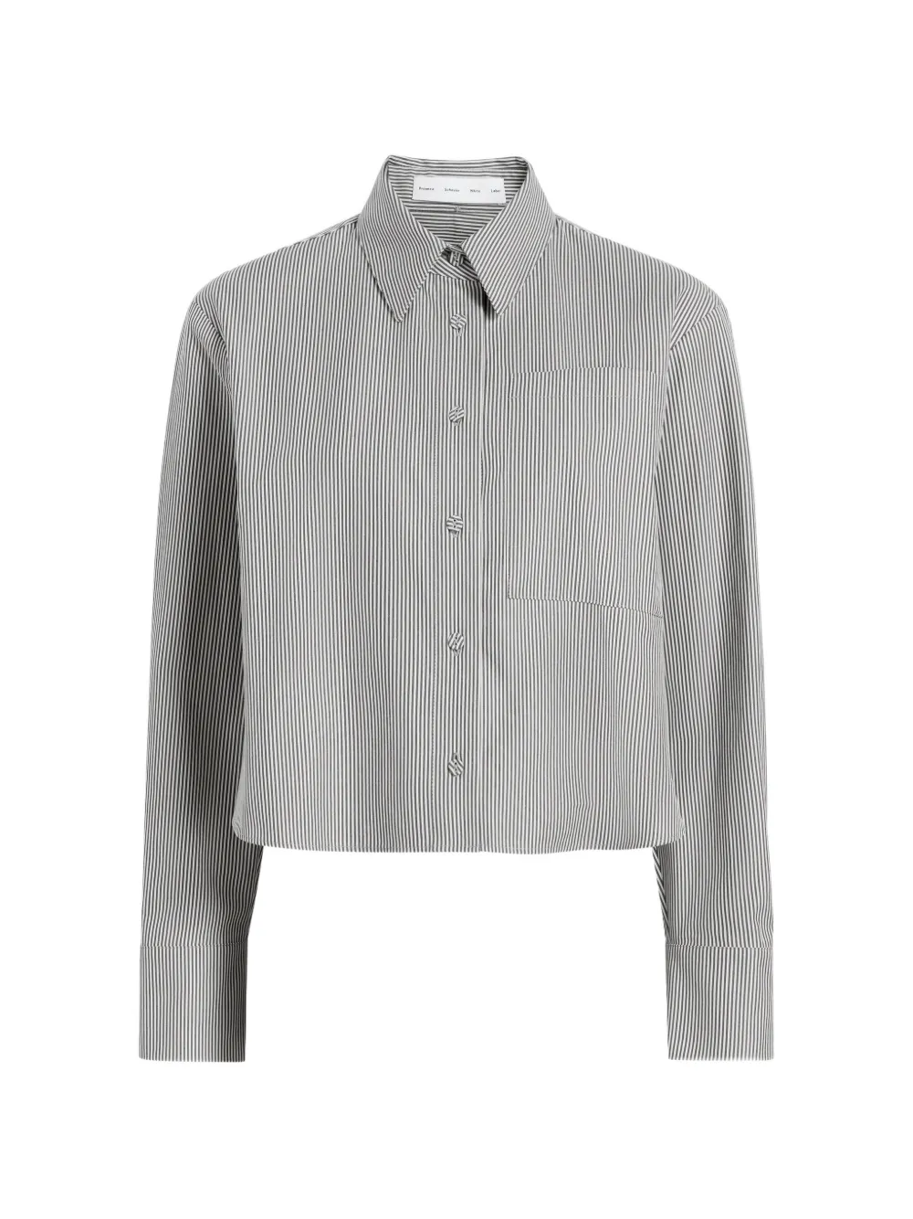 Proenza Schouler White Label Olive cropped blouse met krijtstreep Wit