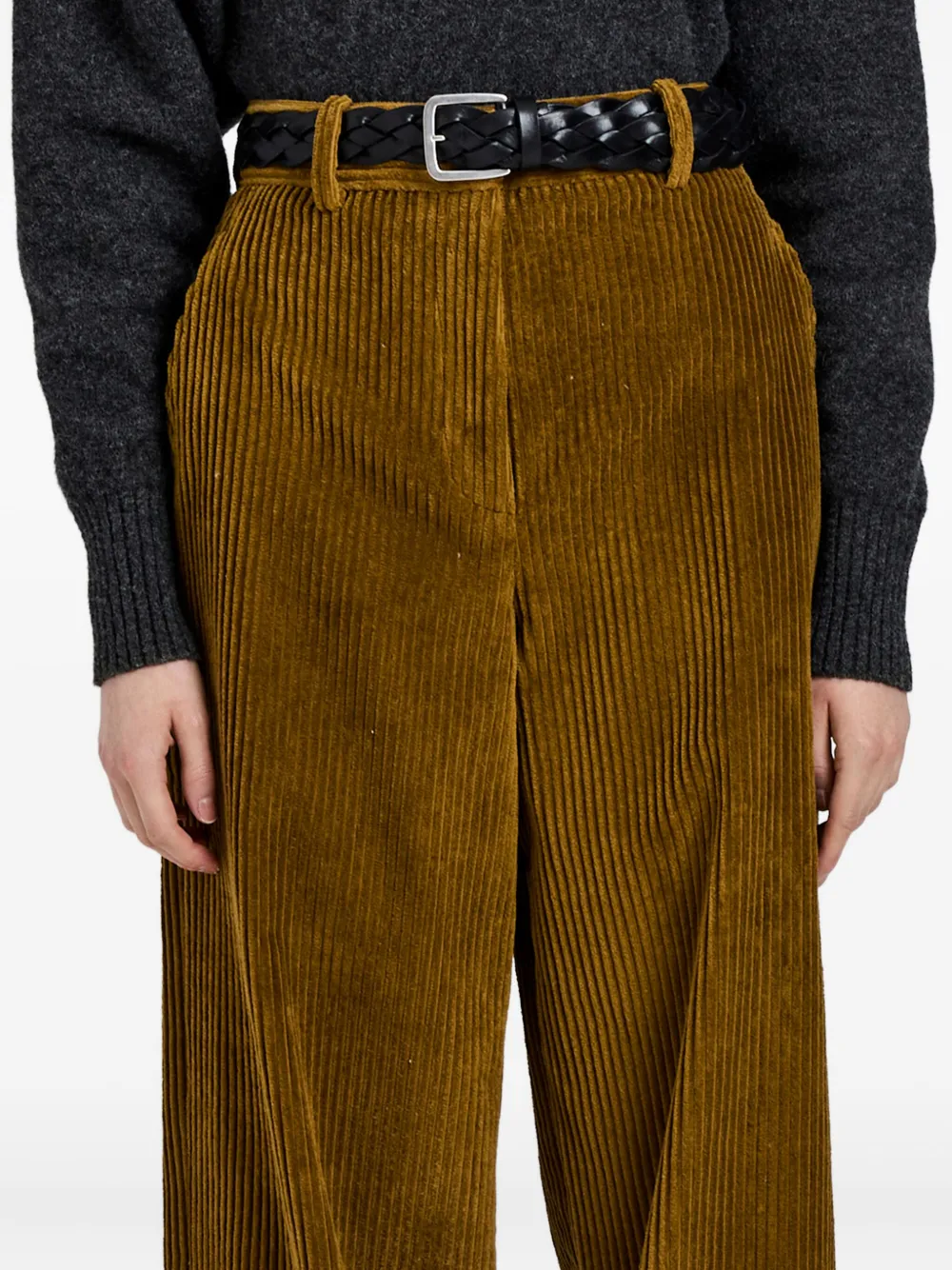 Proenza Schouler Corduroy Straight Trousers In Brown