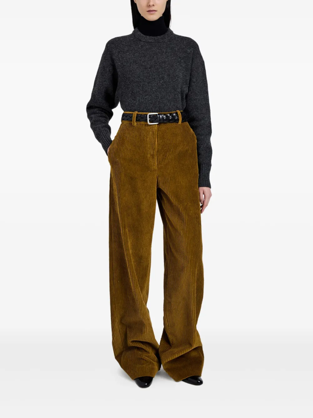 Proenza Schouler Ribfluwelen broek - Bruin