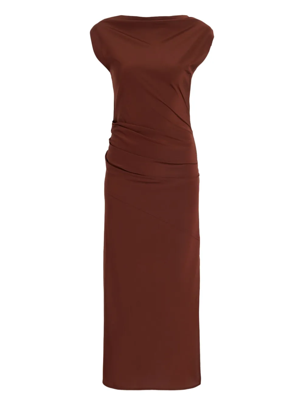 Proenza Schouler draped cowl-neck midi day dress | Brown | Image 1